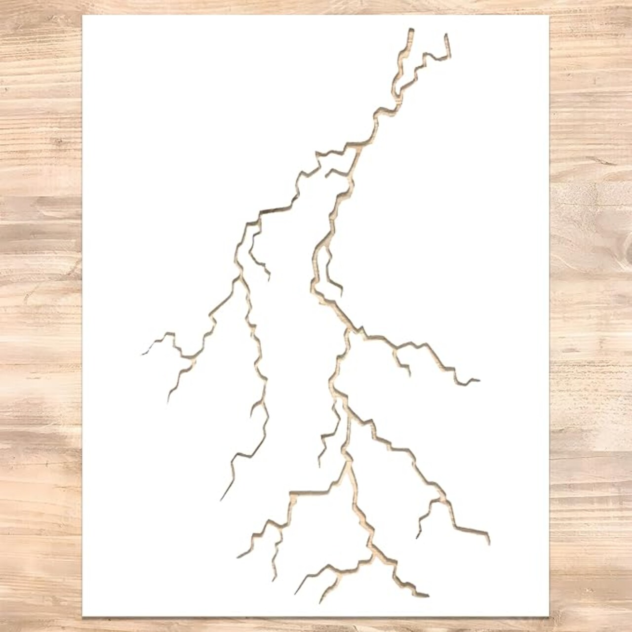Lightning Bolt Stencil | Reusable Nature Street Art Inspirational Graffiti for Painting on Wood, Glass, Wall, Rock, Fabric, Walls, Canvas, Glassware | Lightening Bolt Stencil (8.5"x 11" (2))